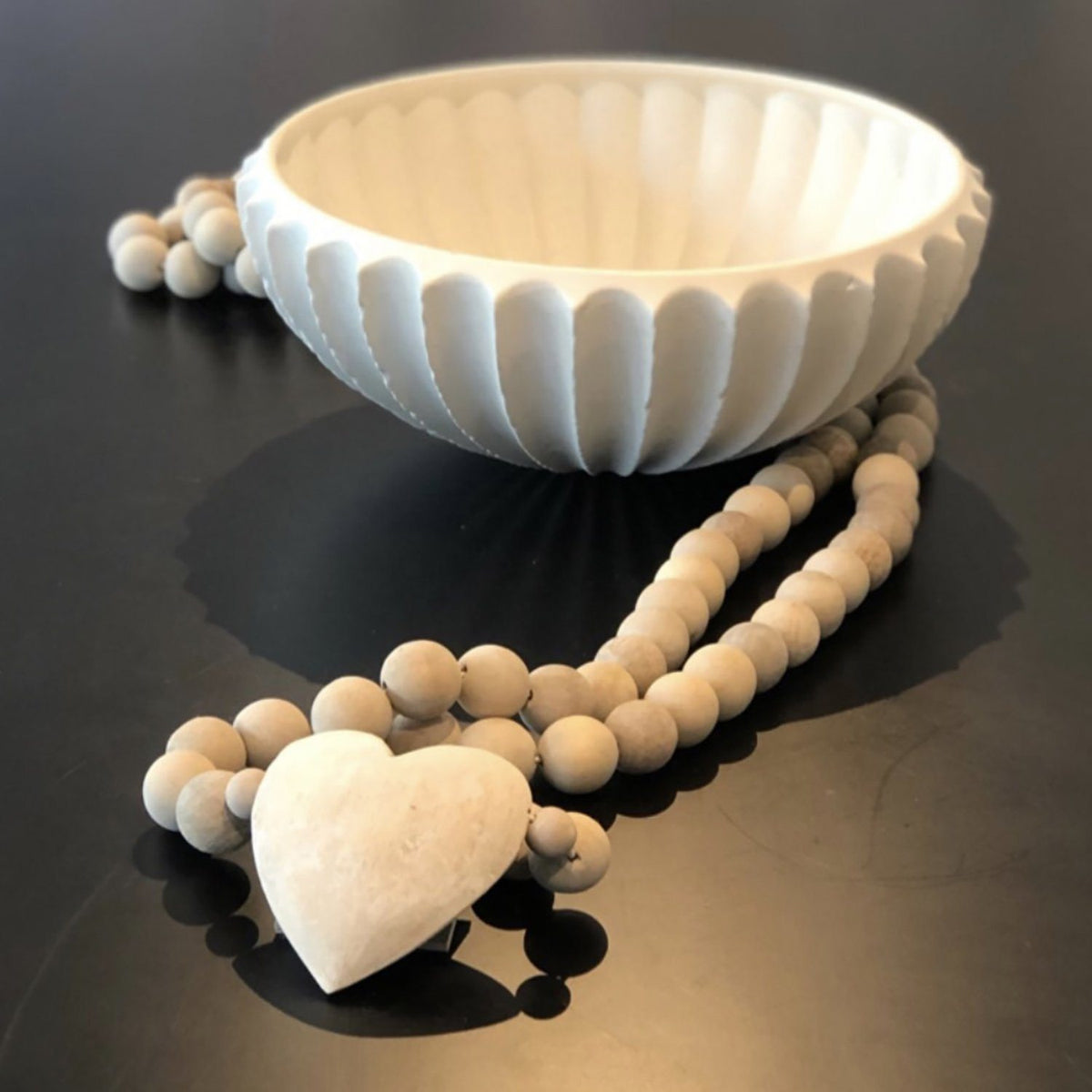Oversized Wood Prayer Beads with Heart, 76 - Hudson Grace