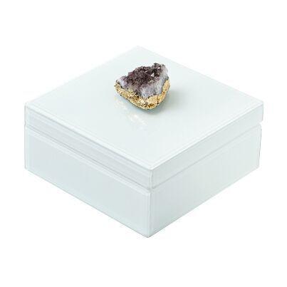 Amethyst Geode Box Boxes Two's Company Square 
