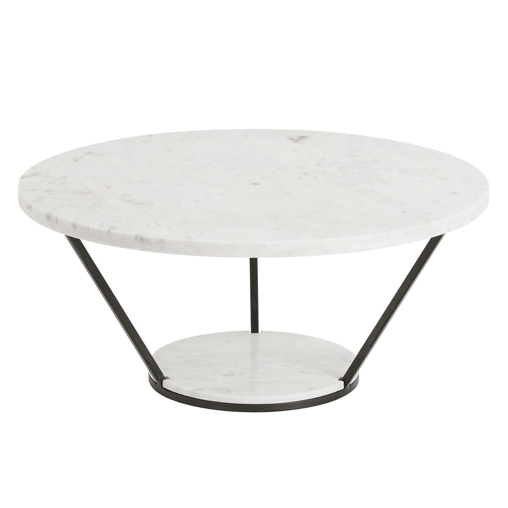 Petra White Marble Cocktail Table Coffee Table Arteriors 