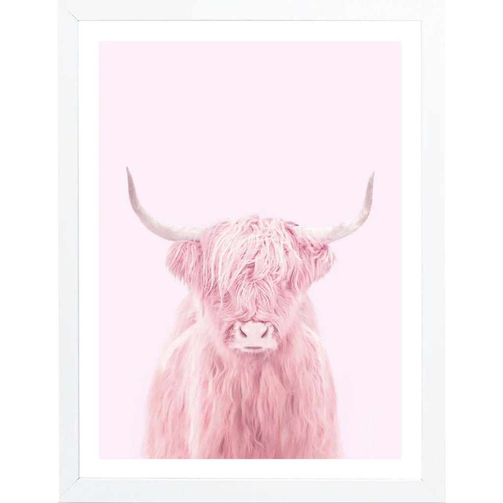 Pink Highland Cow Framed Art Wall Art Iamfy 