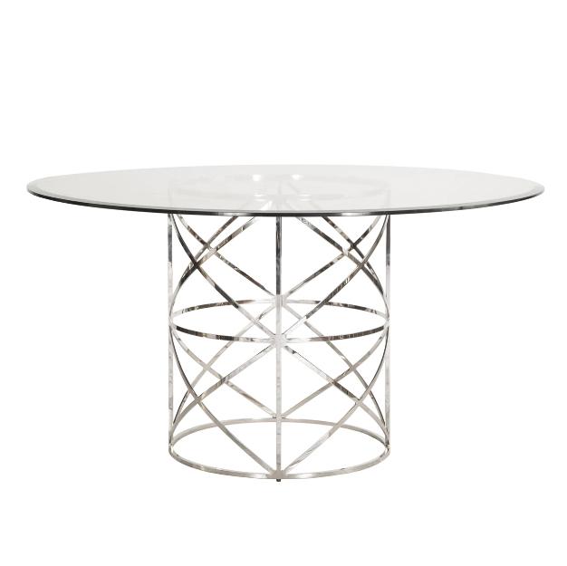 Anderson Dining Table Tables Worlds Away Polished Nickel Large 